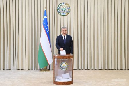 Shavkat Mirziyoyev Votes at the Elections Shavkat Mirziyoyev Votes at the Elections
