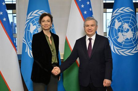 Ўзбекистон Президенти ЮНЕСКО бош директори билан учрашди