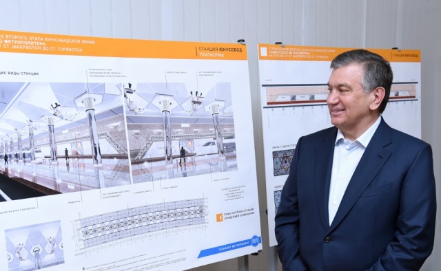 President Mirziyoyev got acquainted with construction of the metro in Sergeli district