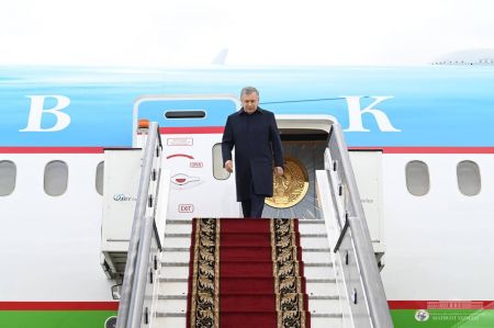 President Shavkat Mirziyoyev arrived in St. Petersburg