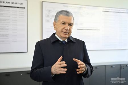 President reviews the activity of a joint enterprise in chemical industry 