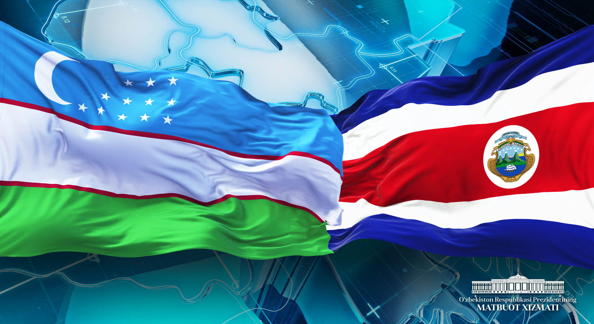 The President of Uzbekistan congratulates the President of Costa Rica