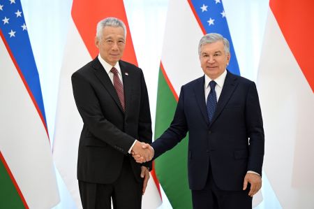 President Shavkat Mirziyoyev receives Singapore’s Senior Minister