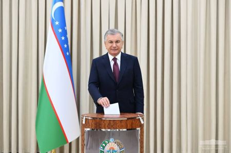 Shavkat Mirziyoyev Votes at the Elections Shavkat Mirziyoyev Votes at the Elections