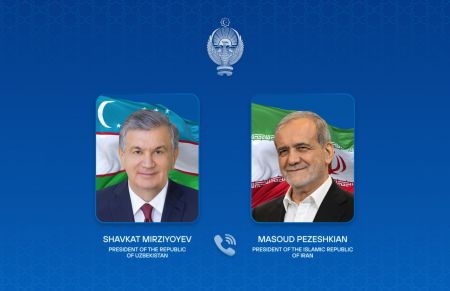 President Shavkat Mirziyoyev holds telephone conversation with President of Iran