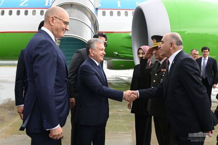 President of Uzbekistan Arrives in Ankara