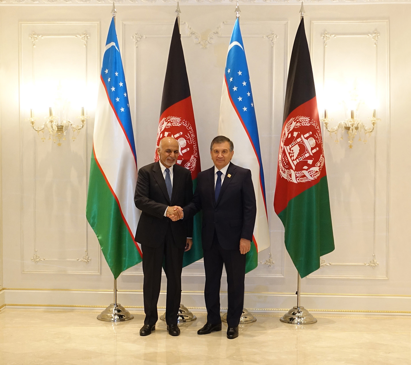 President of Uzbekistan Shavkat Mirziyoyev meets President of Afghanistan Ashraf Ghani