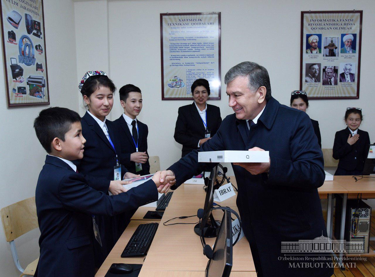 Shavkat Mirziyoyev visited the school named after Abdulla Aripov